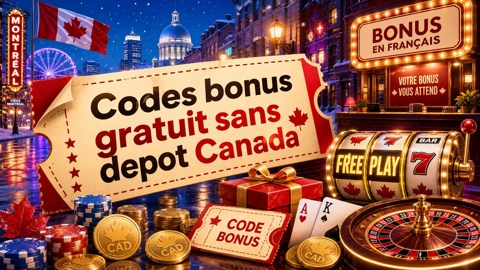 Codes bonus gratuit sans depot Canada content banner
